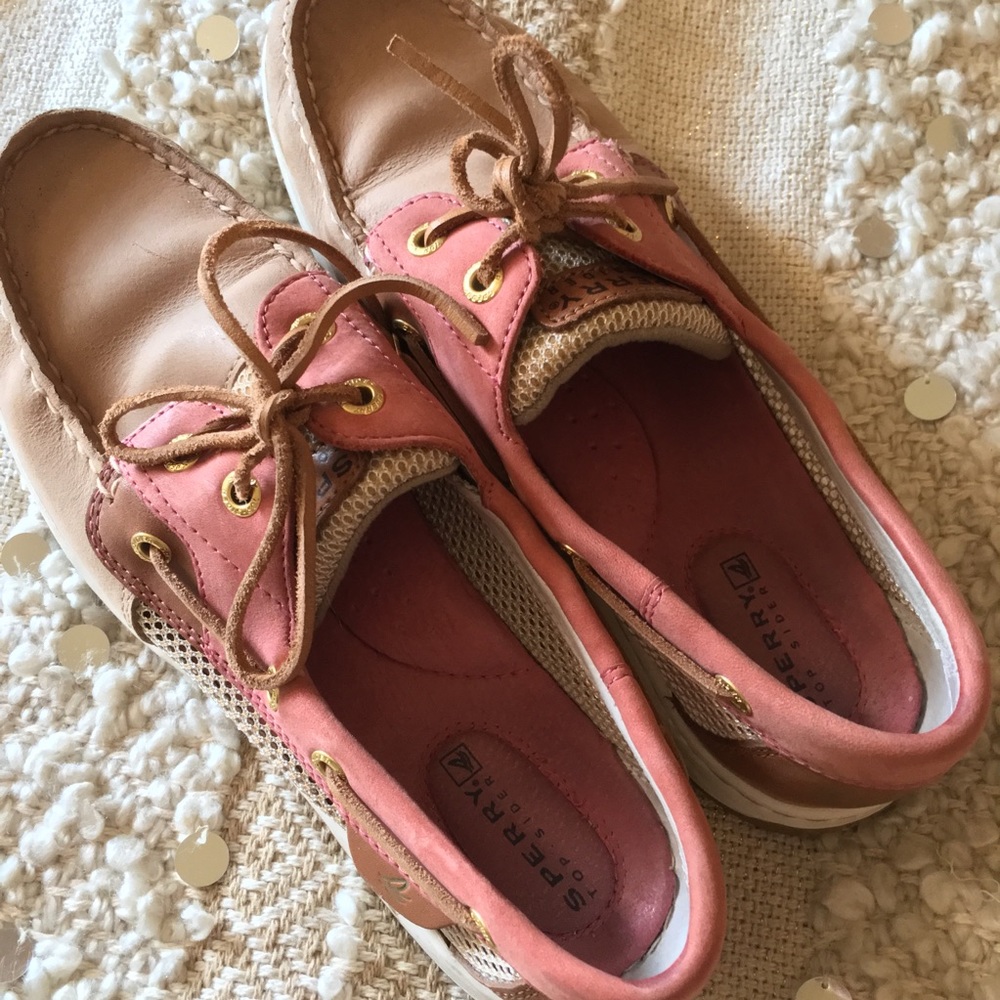 Coral and Nude Sperry Top-sider Boat Shoes